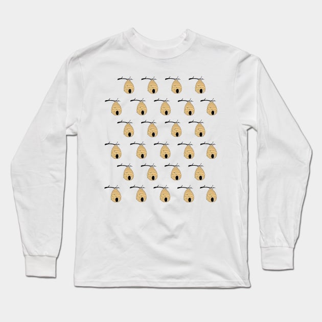 Bee My Honey Pattern In Color Long Sleeve T-Shirt by ButterflyInTheAttic